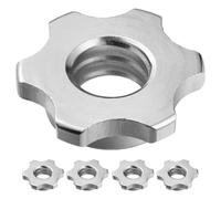 NIYANGLE 5 Pièces Écrou Antidérapant, en Fonte Hexagonale Argenté | Blocage Fiable Barre, Stabilité Pendant L’usage, Accessoire Musculation Homme, Lot Pratique