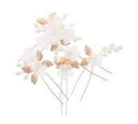 NIYANGLE 5 Pièces Épingles à Cheveux Mariage Élégantes Métal Doré Accessoires Floraux Forme de U pour Mariée et Demoiselles Honneur Décorations Coiffure pour Événements et Fêtes