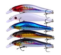 NIYANGLE 5 Pièces Leurre Pêche Carnassier Souple en Plastique Portable et Léger Accessoires de Pêche Pratiques pour Efficaces Couleur Aléatoire