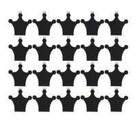 NIYANGLE 50 Mini Tableaux Mémo à Pinces en Bois Forme Couronne, Tableau Noir Réutilisable, Étiquettes Ardoise pour Organisation, Buffet, Mariage et Fournitures de Bureau, Couleur Noire