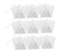 NIYANGLE 50 Pièces Boite de bonbons de mariée petit mariage Dons en gros coffrets Boîtes de Candy Boxes pour la fête boîtes de chocolat boîtes à bonbons papier blanche