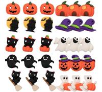 NIYANGLE 50 Pièces Breloques pour Décoration de Coque de Téléphone et Boîte à Fournitures en Résine Thème Halloween Monstres Adorables pour Bricolage Fête