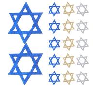 NIYANGLE 50 Pièces Décorations de Table Hanoucca en Tissu Non Tissé Étoiles de David Pailletées Or Centre de Table pour Fête Juive Accessoires Festifs Sécurisés Odeur