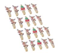 NIYANGLE 50pièces Pinces à Photos Bois pour Noël Porte-Notes et Mémos Trombones Bois Décorations de Noël