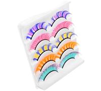 NIYANGLE 5paires Faux Cils Naturels Kit de Faux Cils Fins Extensions de Colorés pour Femmes Accessoires de Maquillage