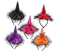 NIYANGLE 5Pièces Bandeaux Halloween Créatifs Sequins pour Adultes et Accessoires de Cosplay Colorés pour Déguisements et Fêtes