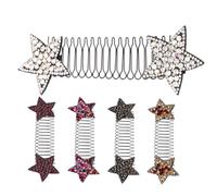 NIYANGLE 5pièces Peignes Cheveux Invisibles Pour Femmes Épingles Étoiles Colorées Accessoires Coiffure Sans Traces Maintien Naturel Et Confortable