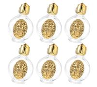 NIYANGLE 6 Pièces Bouteille d'eau Bénite en Verre 15ml Mini | Décorative, Style Romantique Élégant, pour Baptême et Cérémonies Spéciales, Couleur Or