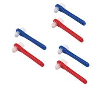 NIYANGLE 6 pièces Brosse Dentaire Pour Dentier Petite Double Tête Ergonomique Nettoyage Oral Lot de Bleu Rouge