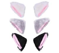 NIYANGLE 6 Pièces Cat Ear Hair Clips Lovely Plush Headdress For And Party Accessories And Grey