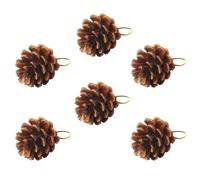 NIYANGLE 6 Pièces de Pommes de Pin Naturelles Marron en Bois Léger pour Décoration de Sapin de Noël et Murs Festifs