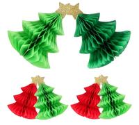 NIYANGLE 6 Pièces Décor Sapin de Noël en Papier, Centre de Table Nid | Léger et Simple à Installer, pour Décor de Table, Vitrines et Étagères, Ambiance Festive