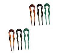 NIYANGLE 6 pièces Épingles Cheveux Chignon U Forme Élégantes Lot de Pinces Décoratives Résistantes Accessoires Coiffure pour Bun Compatibles avec Types de Cheveux