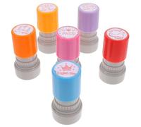 NIYANGLE 6 pièces Lot de Tampons Enseignants Anglais Commentaires Éducatifs Clairs Fournitures Scolaires pour Maîtresses Encouragement Classe Élémentaire Impressions Couleur Aléatoire