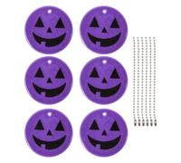 NIYANGLE 6 Pièces Pendentif Réfléchissant de Citrouille Pourpre en PVC, Accessoire d'halloween Super Réfléchissant et Sécurité pour Course Nocturne ou Paquet à Dos