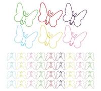 NIYANGLE 60 Pièces Butterfly-shaped Paper Clips Macaron Colors Pastel Binder Clips Creative Office School Home Document Organizers