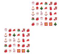 NIYANGLE 60 Pièces Décorations de Noël Artisanales en Plastique pour | Motifs Variés de Noël, Embellissement Facile, pour Coques et Carnets, Loisirs Créatifs, Décoration Maison Style Aléatoire