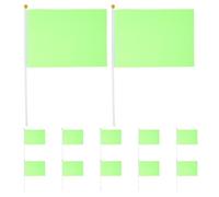 NIYANGLE 60 Pièces Mini Drapeaux Verts Bâton Portables en Tissu et Plastique Petits Drapeaux Unicolores pour Décoration D'inauguration et Fête D'anniversaire Garçon et Filles