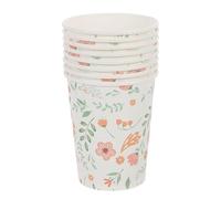 NIYANGLE 64 Pièces Gobelets en Papier Jetables Fleuris 9 Oz pour Fête | Motif Floral Chic, Usage Café ou Bain de Bouche, Service Événementiel, Nettoyage Rapide