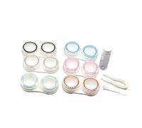 NIYANGLE 6pièces Boîte De Rangement Transparente pour Lentilles De Accessoires Bouteille Pince Et Ventouse pour Voyage Et Maison