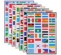 NIYANGLE 7 Feuilles D'autocollants Drapeaux de Pays - Autocollants Imperméables pour Le Visage, sur Le Thème Du Football, pour Les Fans de Sport - Décoration de Drapeaux Nationaux pour Les Fêtes