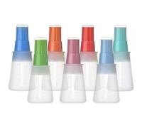 NIYANGLE 7 Pièces Flacon à Pinceau à Huile en Silicone Couvercle Cuisine | Brosse Intégrée, Débit Stable et Continu, pour Légumes et Vinaigre, Usage Cantine