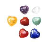 NIYANGLE 7 Pièces Forme de Cœur de Naturels pour Chakras Décoration de Yoga Thérapie Énergétique Ambiance Mystérieuse