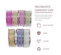 NIYANGLE 7 Rouleaux de Ruban Adhésif en Dentelle Pailletée Multicolore Décoratif pour Loisirs Créatifs Scrapbooking et DIY Adhésif Facile à Utiliser pour Albums et Emballages Présents