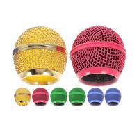 NIYANGLE 8 pièces Métalliques Microphone Mesh Remplacement pour Accessoires Professionnels Couleur Or Rose Vert Bleu Compatible Studio Enregistrement