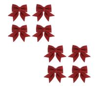 NIYANGLE 8 Pièces Ornement de Nœud de Noël Pailleté Effet Or, Décoration | Mousse Légère, Facile à Suspendre, pour Murs et Clôtures, Carnaval, Porche, Ambiance Festive