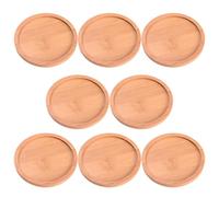 NIYANGLE 8 Pièces Soucoupe Ronde en Bambou pour Pot de Fleurs | Anti-fuite, Haute Dureté, Ne Se Décolore Pas, Plateau Polyvalent pour Plantes D’intérieur