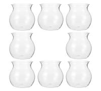 NIYANGLE 8pcs Vase à Fleurs Hydroponiques en Plastique Incassable pour Succulentes, Micro-Aquarium Paysager Unique, Décoration de Bureau et Étagère