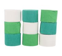 NIYANGLE 9 Rouleaux de Banderoles en Papier Crépon Vert et Blanc 9 Pièces 25M Décoration de Banderoles d'anniversaire Ornements de Fête pour Célébrations et Mariages