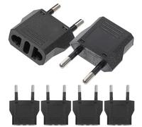 NIYANGLE Adaptateur Secteur Voyage 6 Pièces en Cuivre Noir Convertisseur Prises US vers Prises Européennes 125-250 V Accessoire Domestique Compatible Appareils 800w pour Valise