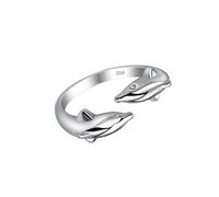 NIYANGLE Anneau Ouvert Dauphin en Argenté Massif, Bague de Mode Réglable pour Filles, pour Usage Quotidien