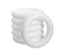 NIYANGLE Anneaux en Mousse Soi-même 6 Pcs 20 Cm Blanc pour Couronne de Mousse Bricolage Décoration Mariage DIY Fête Artisanat Maison