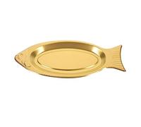 NIYANGLE Assiette À Poisson Plateau À Poisson Plat À Poisson Plateau En Forme De Poisson Pour La Maison Restaurant Cuisine Plateaux Décoratifs Doré 35 Cm