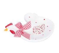 NIYANGLE Assiette à Salade en Céramique Rouge Compacte Motif en Relief Tridimensionnel, Légère et Élégante pour Servir des Desserts ou Salades