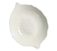 NIYANGLE Assiette en Céramique de Feuille, Plateau de Présentation de Bijoux, Blanc, Léger et Portable, pour Usage Domestique et Restaurant