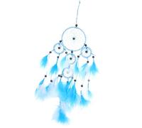 NIYANGLE Attrape-rêves Plume Bleu et Blanc Décoratif Mural pour Intérieur Capteur de Rêve Traditionnel Ornement Suspendu Créatif Décoration Bohème pour Chambre et Bureau