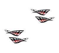 NIYANGLE Autocollant Dent De Requin 2 Paires D'autocollants De Voiture Autocollant De Bouche De Requin Autocollant De Requin Autocollant Étanche Dents De Bateau Sticker Dents De Requin