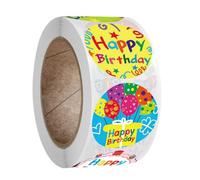 NIYANGLE Autocollants Joyeux Anniversaire Ronds 1 Pouce Lot de 500 Étiquettes Autocollantes Créatives pour Décoration Fête, Fournitures de Bureau et Scellage Présents