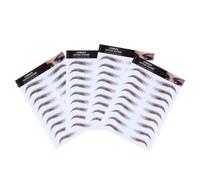 NIYANGLE Autocollants pour Sourcils 6d Effet Poils Réutilisables Imperméables en Papier Transfert Marron 4pcs Formes Arquées et Droites pour Fille