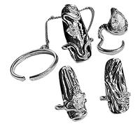 NIYANGLE Bague à Ongles Réglable en Lot de 4 Décoration d'Ongles pour Événements et Fêtes