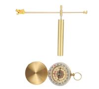 NIYANGLE Baguette de Sourcier à Tête de Dragon en Cuivre avec Boussole Intégrée, Outil de Détection Feng Shui Facile à Assembler et Portable pour Divination Précise