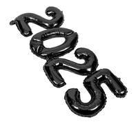 NIYANGLE Ballons Chiffres 2025 en Film Aluminium Noir, Décoration Fête du Nouvel An, Accessoires pour Anniversaire et Réveillon, Lot Unique pour Événement Festif Intérieur ou Extérieur