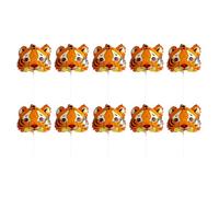 NIYANGLE Ballons Tigre Gonflables Miniatures Lot de 10 en Aluminium Orange et Noir pour Décoration Fête Garçon et Filles et Animaux Forêt