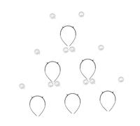 NIYANGLE Bandeau Créatif à Boules en Mousse Blanc 6 Pièces Taille Unique pour Fête Costume Unisexe Accessoire Cheveux Carnaval