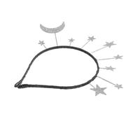 NIYANGLE Bandeau pour Cheveux Femme à Paillettes Argentées en Alliage Décoratif Confortable Étoiles et Lune, pour Fêtes Costumées et Performances sur Scène