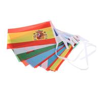 NIYANGLE Bannière à Cordes Drapeaux des Pays 24 Équipes en Polyester, Finition Soignée, pour Créer une Ambiance Estivale en École ou Salle de Classe